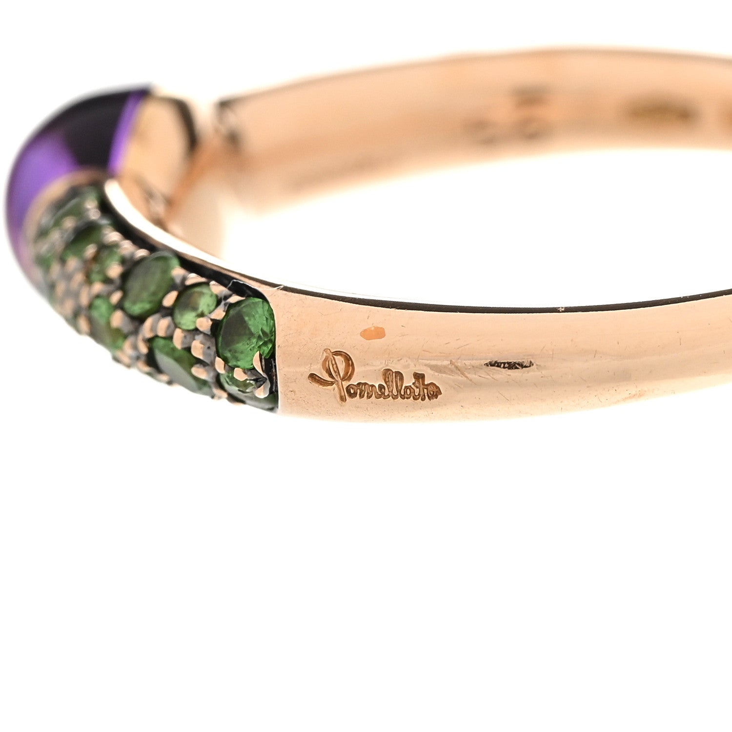 Pomellato 18K Rose Gold Amethyst Tsavorite M'Ama Non M'Ama Ring 54 6.75 7 of 7