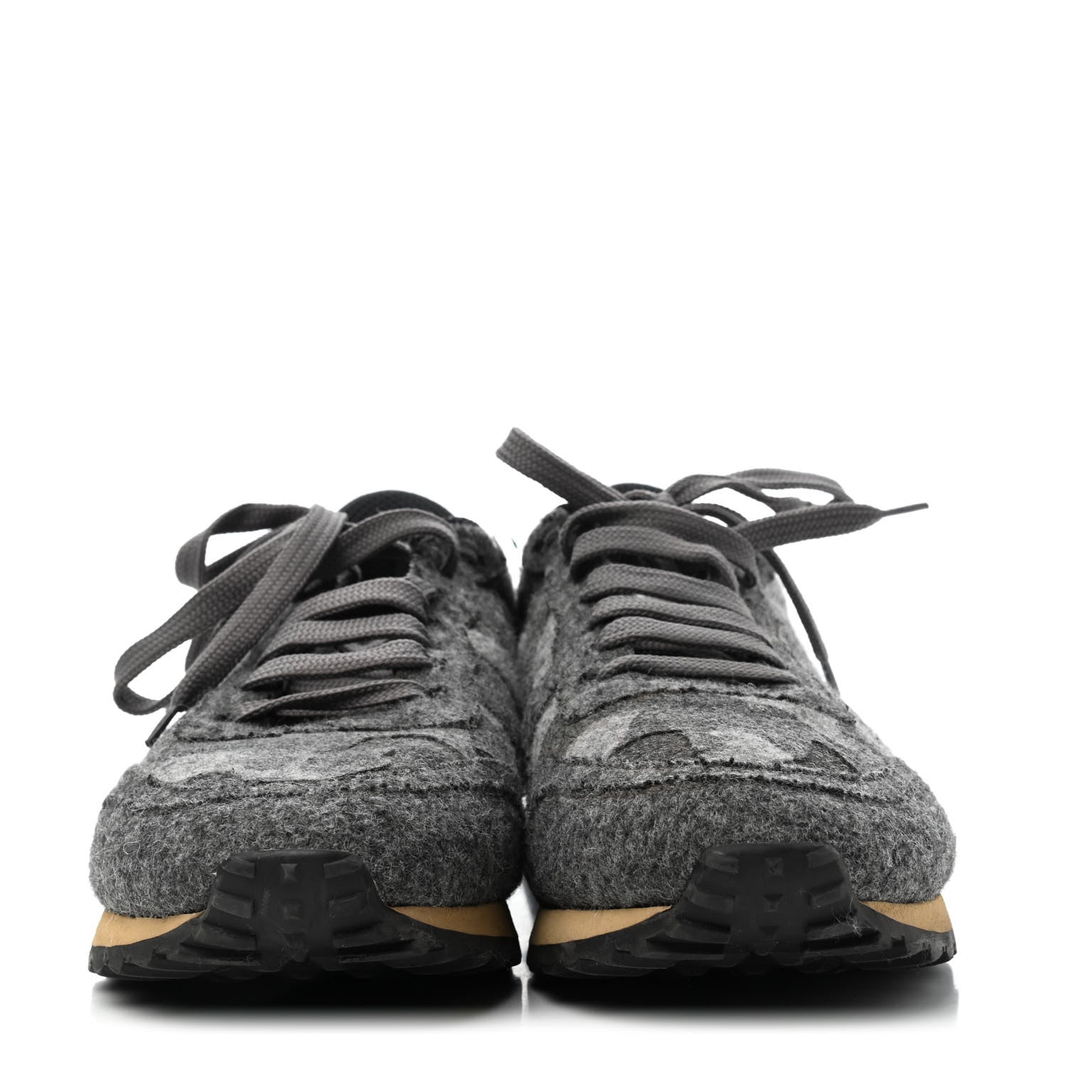 Valentino Garavani Felt Nappa Camouflage Mens Rockrunner Sneakers 41.5 Grey Green 2 of 4