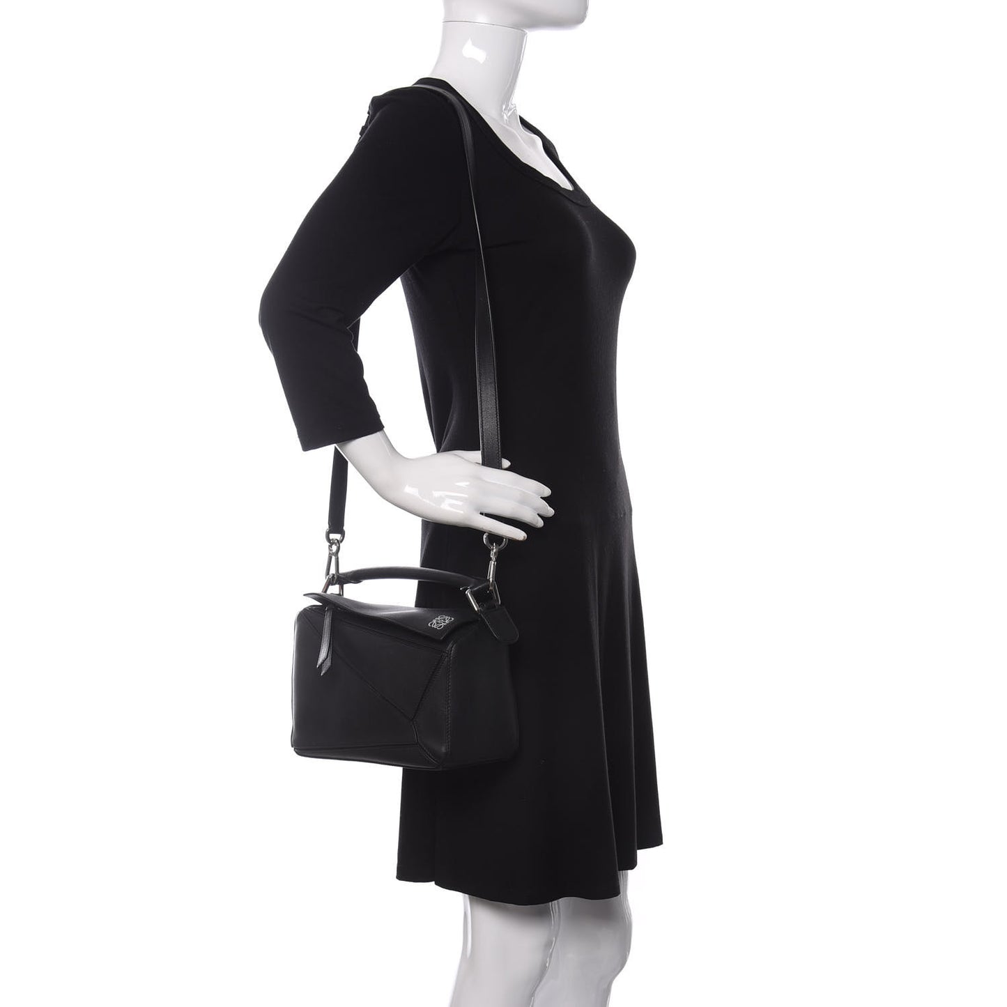 Calfskin Small Puzzle Bag Black
