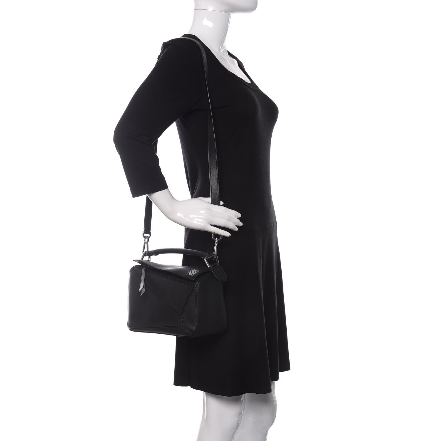 Loewe Calfskin Small Puzzle Bag Black 2 of 11