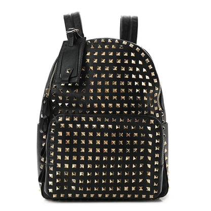 Valentino Garavani Calfskin Medium Rockstud All Over Backpack Black 1 of 9
