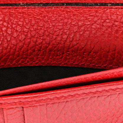 Gucci Monogram Dollar Calfskin Zip Around Compact Wallet Beige Ebony Rosso 7 of 14