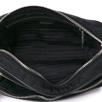 Prada Nylon Saffiano Vela Double Zip Crossbody Bag Black 6 of 12