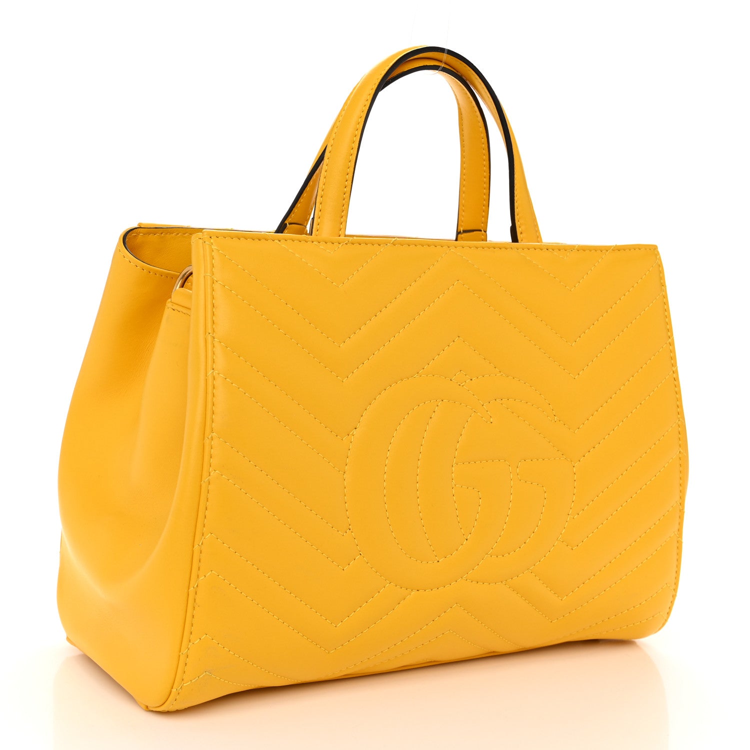 Gucci Calfskin Matelasse Small GG Marmont Tote Stone Topaz 3 of 10
