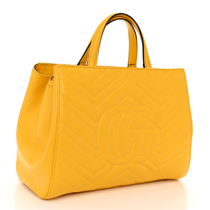 Gucci Calfskin Matelasse Small GG Marmont Tote Stone Topaz 3 of 10