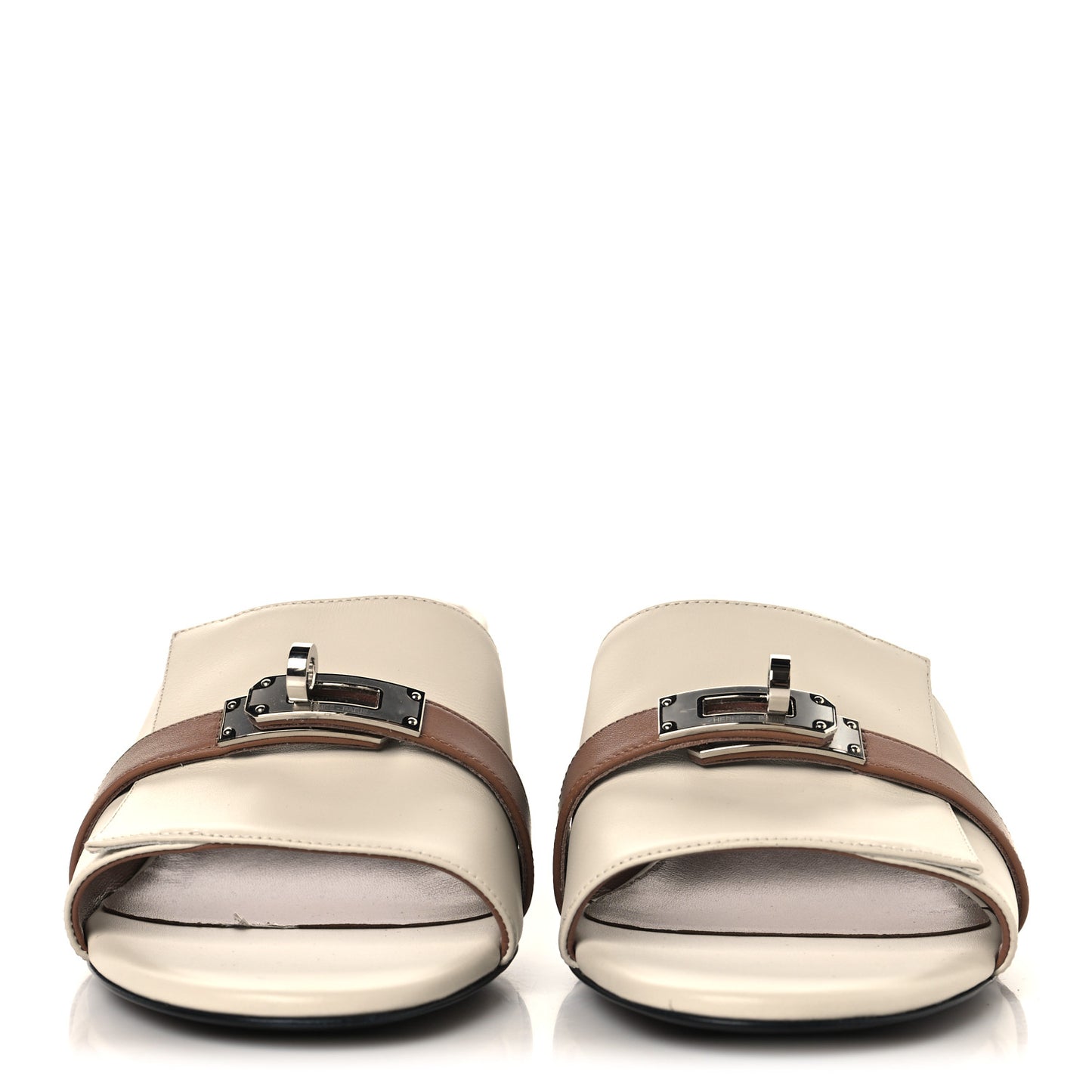 Calfskin Gigi 50 Sandals 40 Beige Glaise Rose Perle