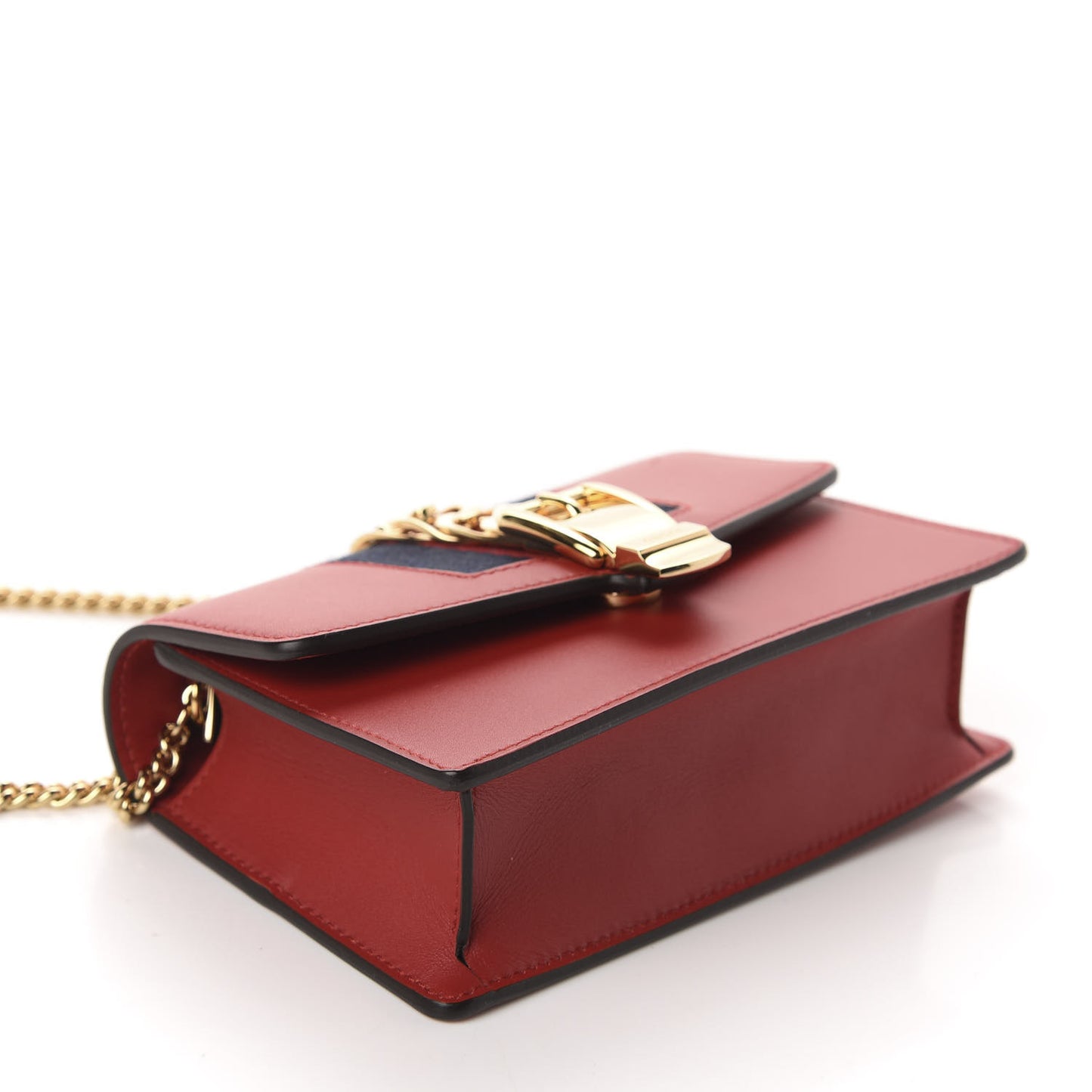 Calfskin Super Mini Sylvie Chain Shoulder Bag Hibiscus Red