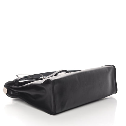 Hermes Toile H Berline Vache Hunter Herbag Zip PM 31 Black Ecru 3 of 7