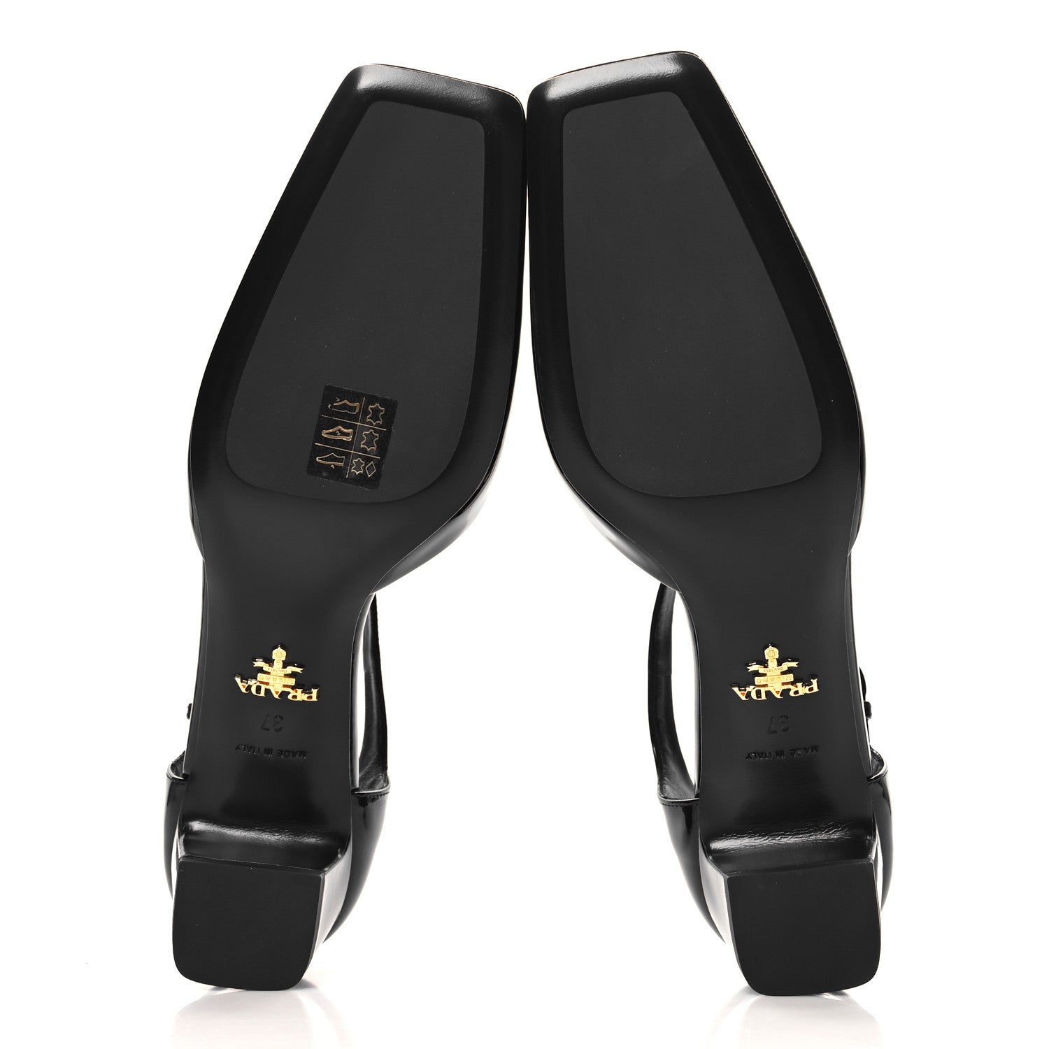 Prada Patent Triangle Squared Toe 35mm Pumps 37 Black 6 of 9