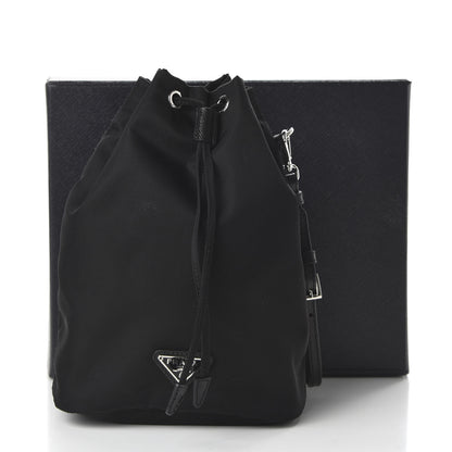 Prada Saffiano Tessuto Nylon Vela Bucket Wristlet Black 10 of 10
