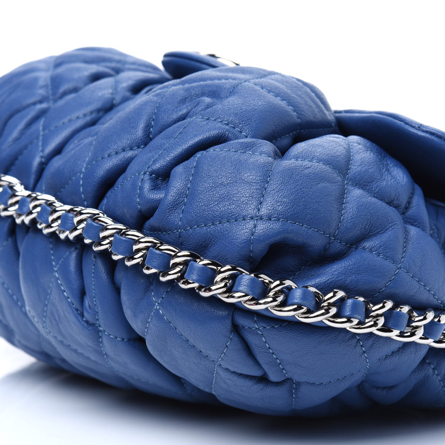 Chanel Washed Lambskin Quilted Medium Chain Around Messenger Blue 23 of 33