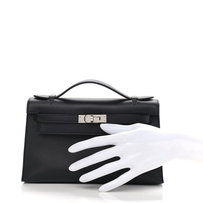 Hermes Swift Kelly Pochette Clutch Black 2 of 11