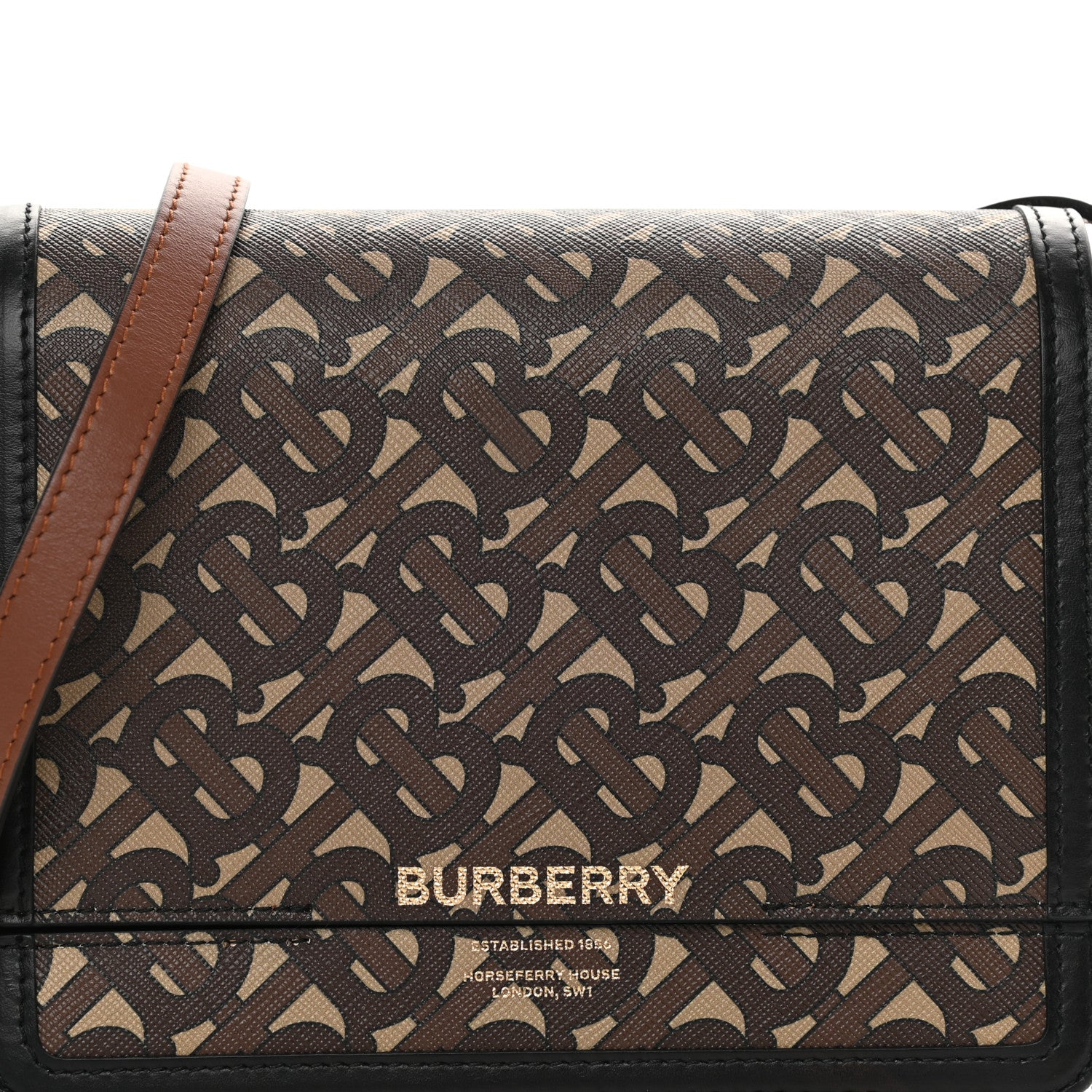 Burberry E-Canvas Monogram Small Grace Bag Bridle Brown 9 of 13