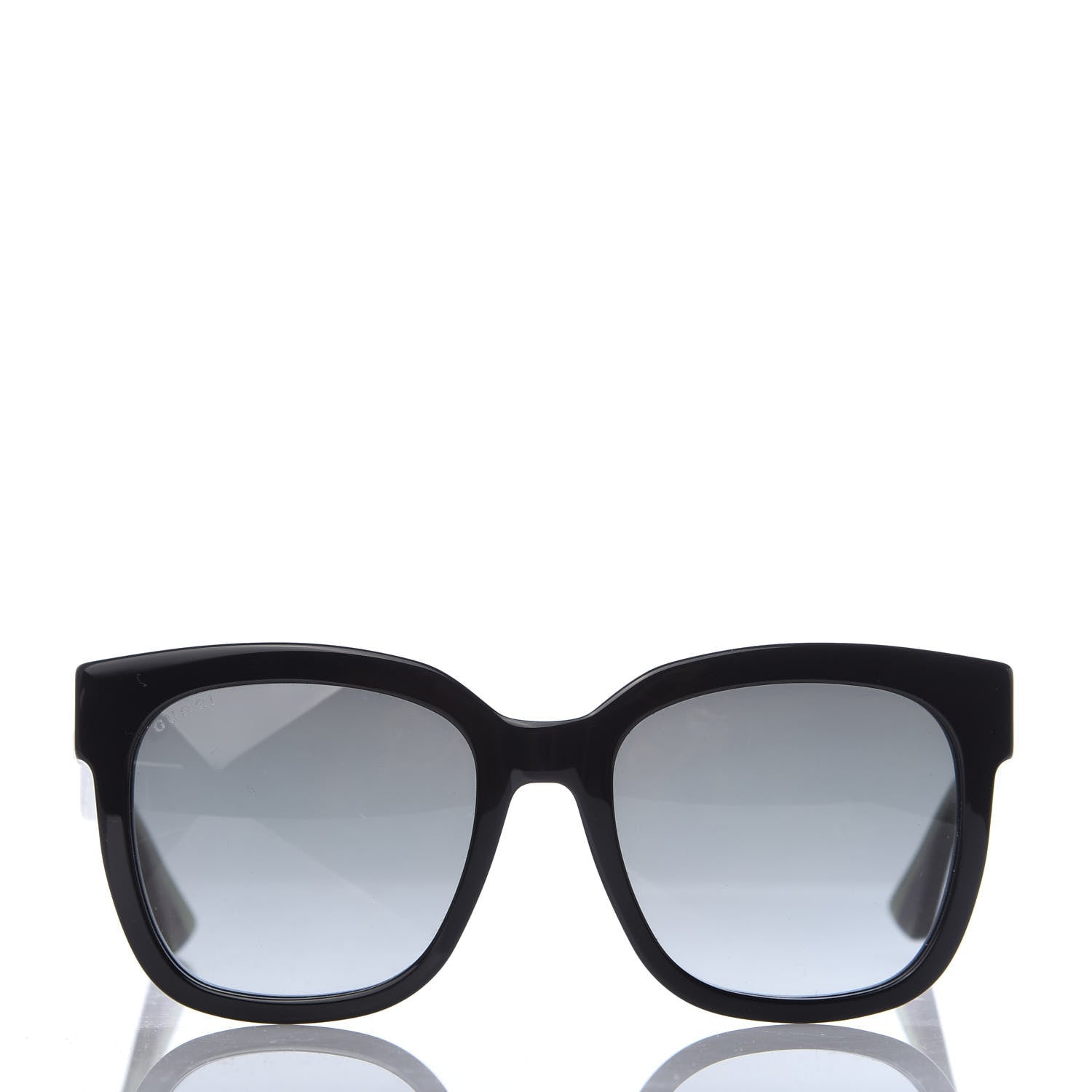 Gucci Acetate Square Frame Web Glitter Sunglasses GG0034S Black Green 2 of 8
