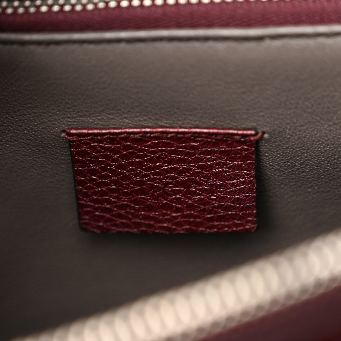 Grainy Calfskin Medium Zumi Top Handle Bag Vintage Bordeaux