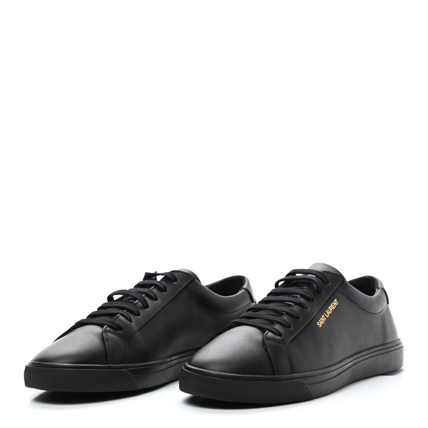 Saint Laurent Calfskin Andy Low Top Sneakers 38 Black 3 of 8