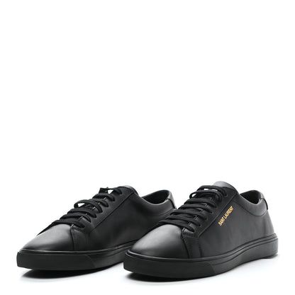 Saint Laurent Calfskin Andy Low Top Sneakers 38 Black 3 of 8
