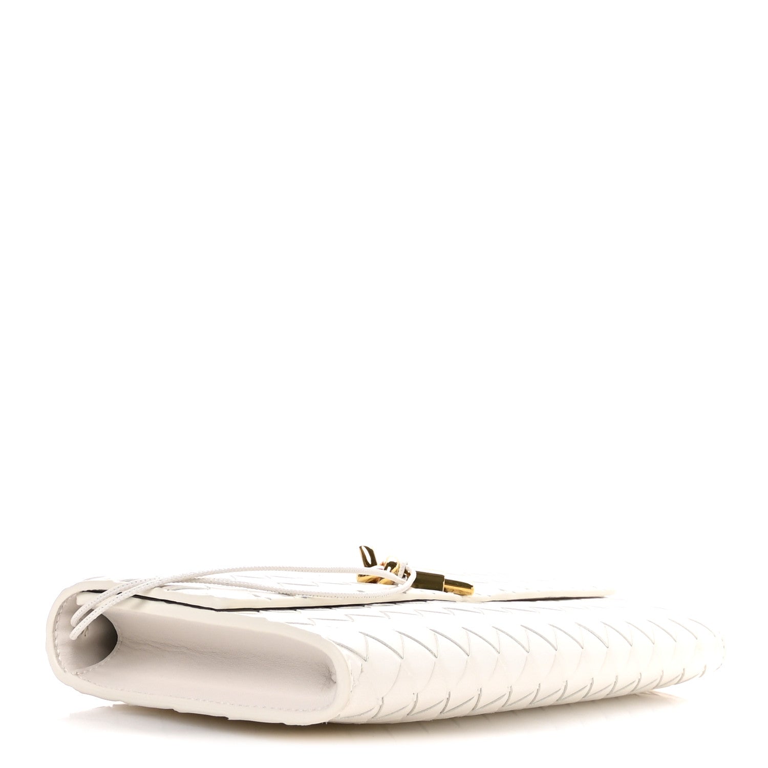 Bottega Veneta Nappa Intrecciato Long Andiamo Top Handle Clutch White 4 of 11