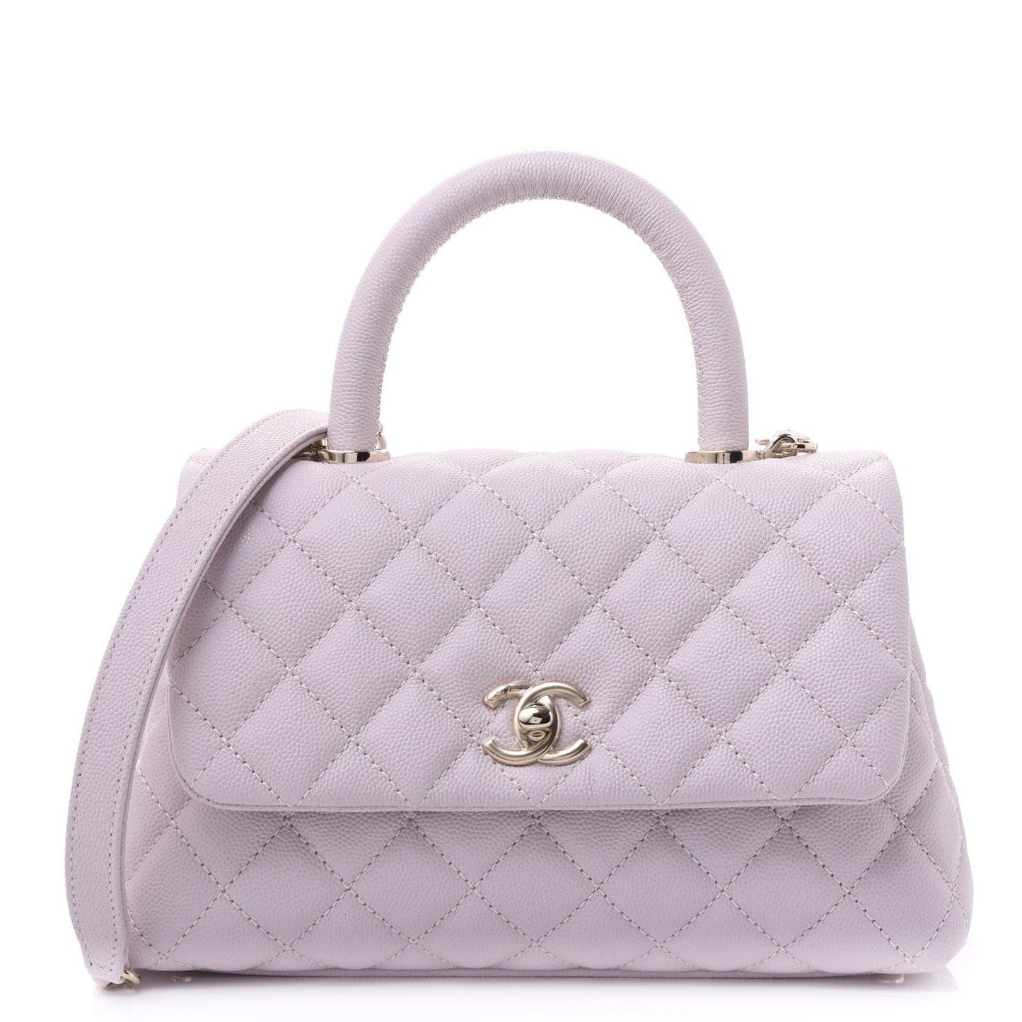 Caviar Quilted Mini Coco Handle Flap Lilas Lilac