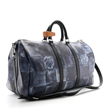 Louis Vuitton Damier Salt Keepall Bandouliere 50 Ocean Blue 2 of 11