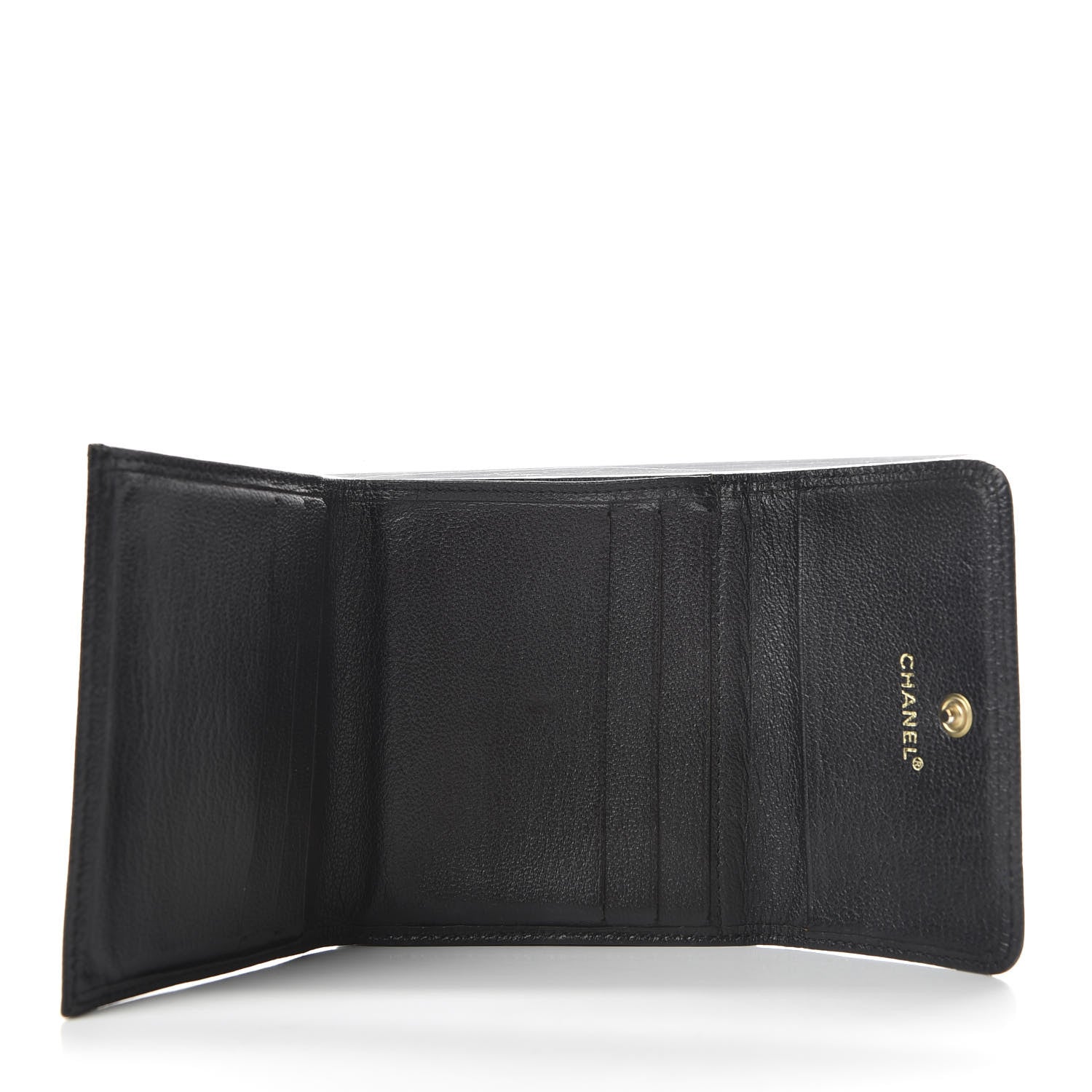 Chanel Goatskin Compact Double Sided Wallet Black 5 of 9