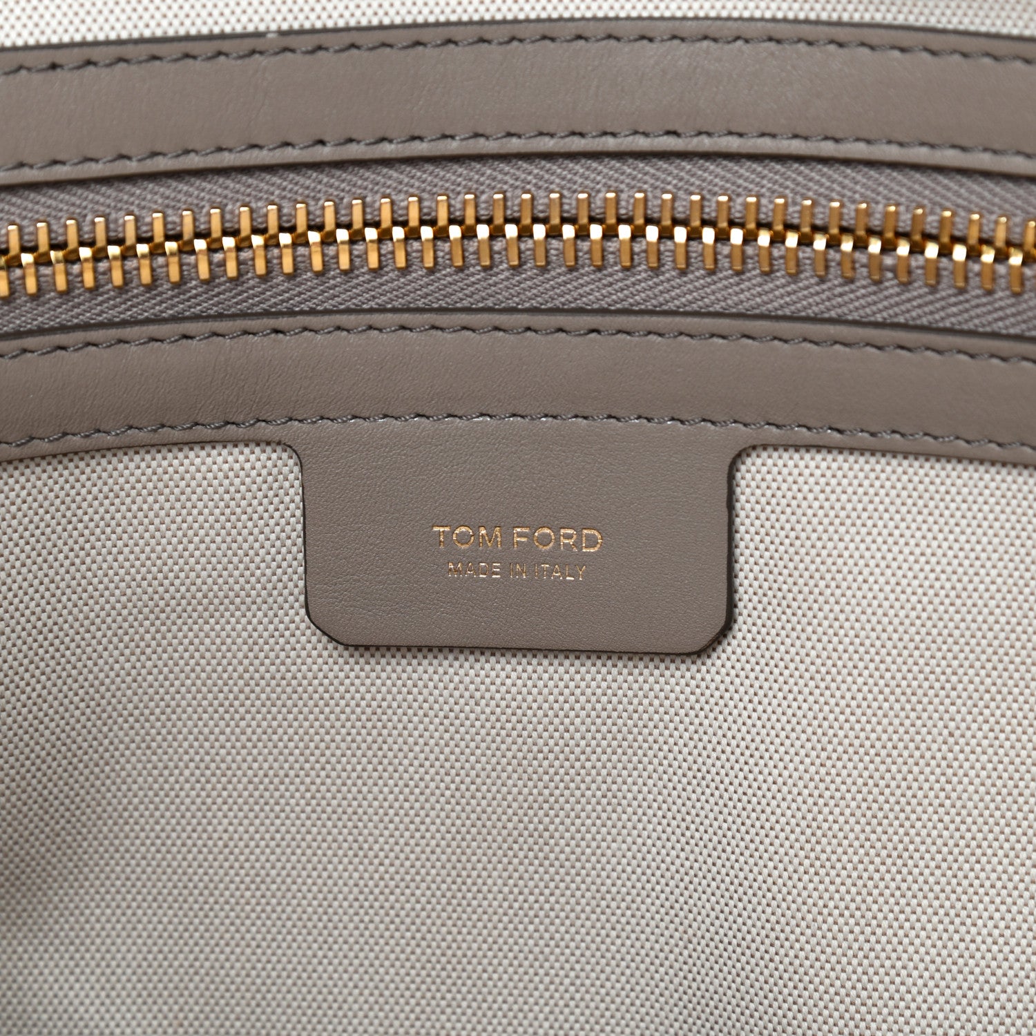 Tom Ford Grained Calfskin Epson Big Zip Backpack Taupe 8 of 8