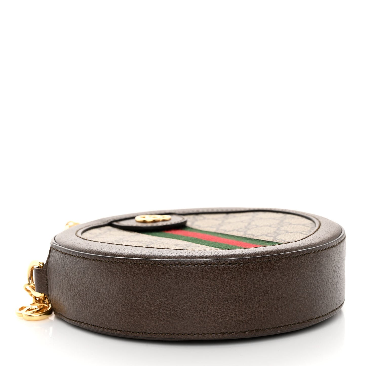 GG Supreme Monogram Web Mini Ophidia Round Shoulder Bag Brown