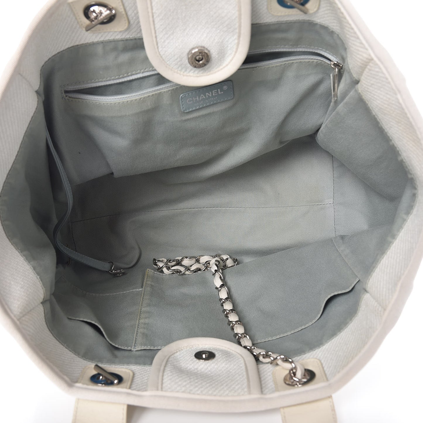 Canvas Large Deauville Tote White