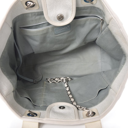 Chanel Canvas Large Deauville Tote White 6 of 13
