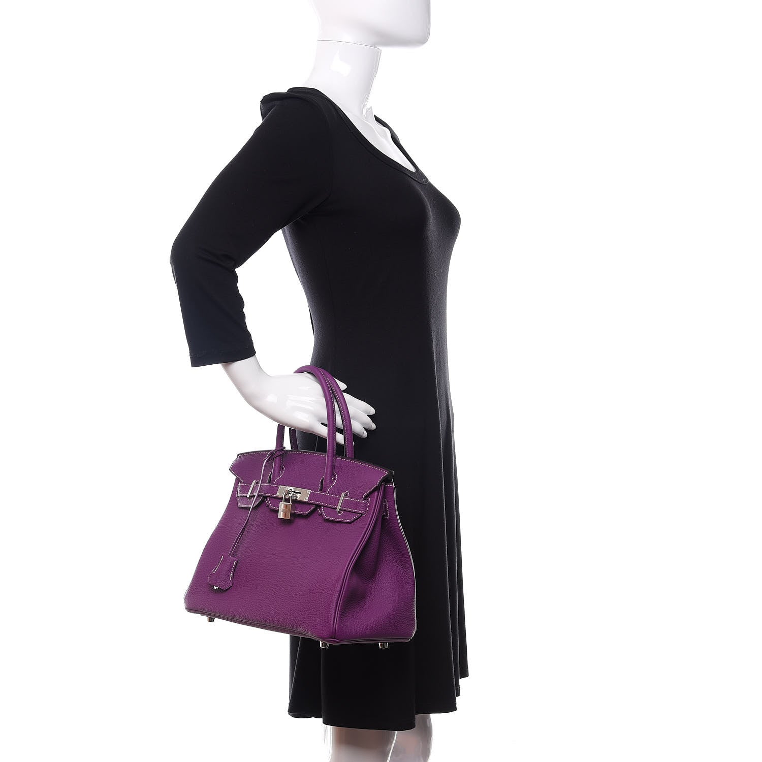 Hermes Togo Horseshoe Birkin 30 Anemone Charcoal 2 of 11