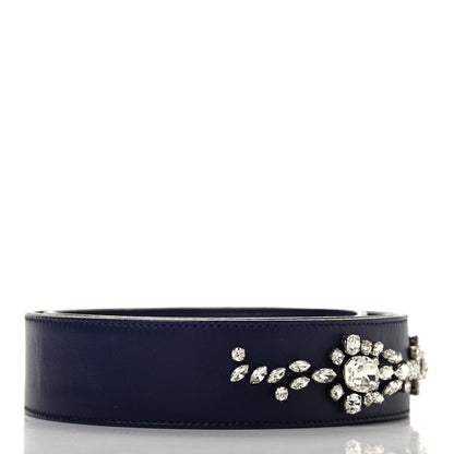 Christian Dior Lambskin Crystal Studded Shoulder Strap Blue 2 of 5