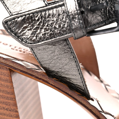 Bottega Veneta Metallic Nappa Intrecciato Block Heel Sandals 35 Cabat 12 of 12