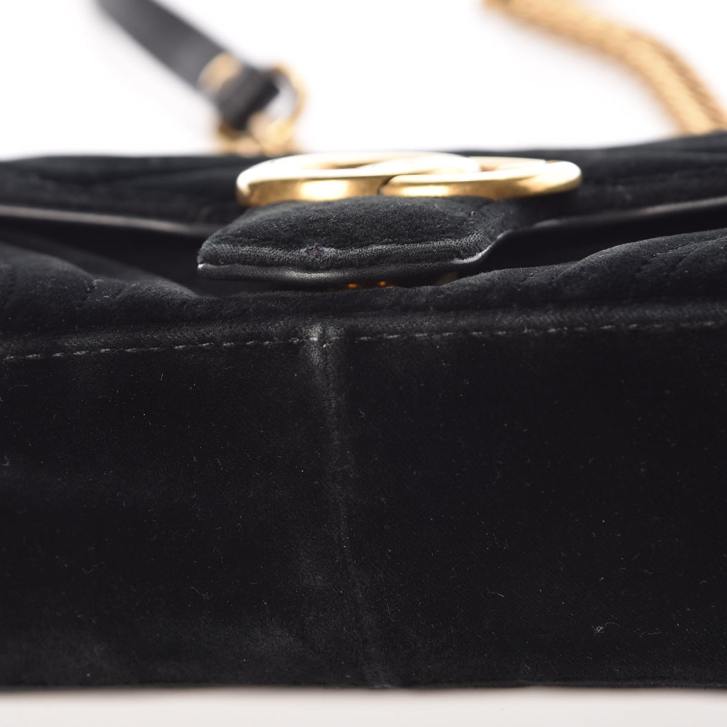 Velvet Matelasse Mini GG Marmont Shoulder Bag Black