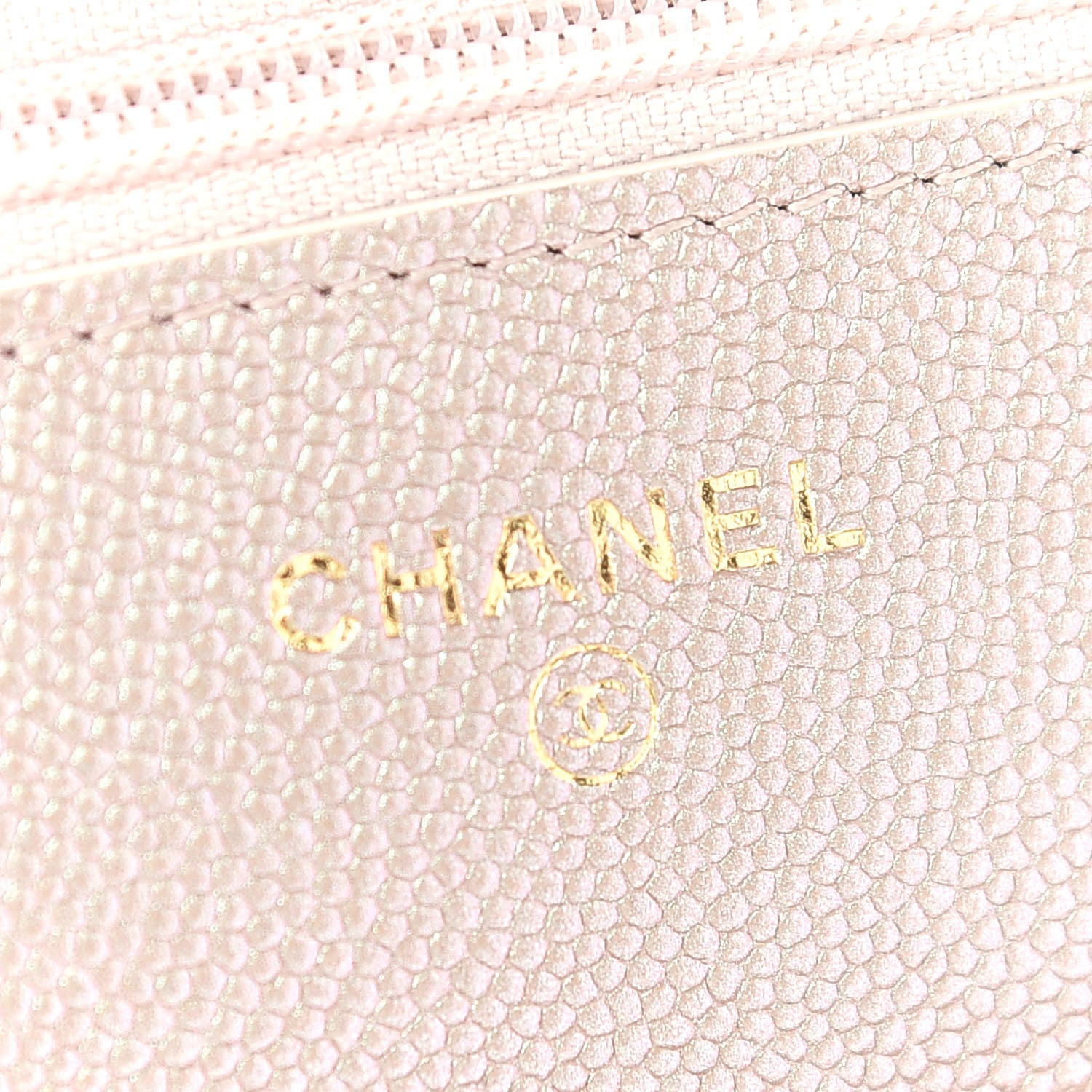 Chanel Iridescent Caviar Quilted Wallet On Chain WOC Beige 6 of 10