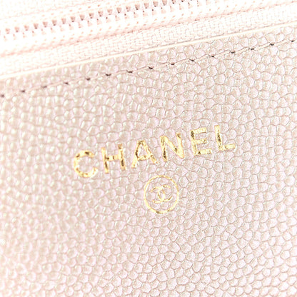 Chanel Iridescent Caviar Quilted Wallet On Chain WOC Beige 6 of 10