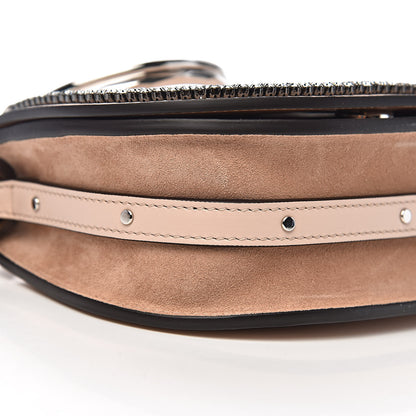 Chloe Calfskin Crystal Embellished Small Nile Bracelet Bag Cement Pink 7 of 9