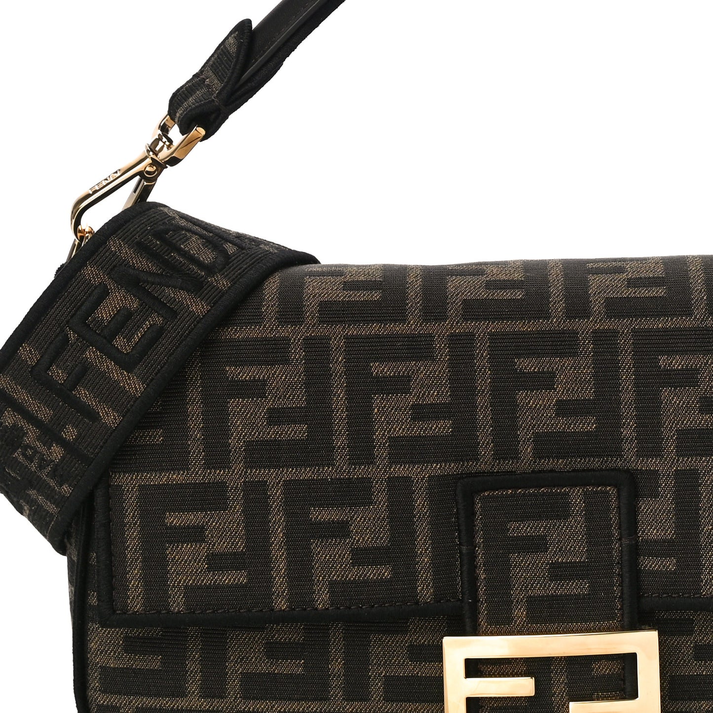 Fabric Jacquard FF 1974 Medium Baguette Tobacco Moro Black