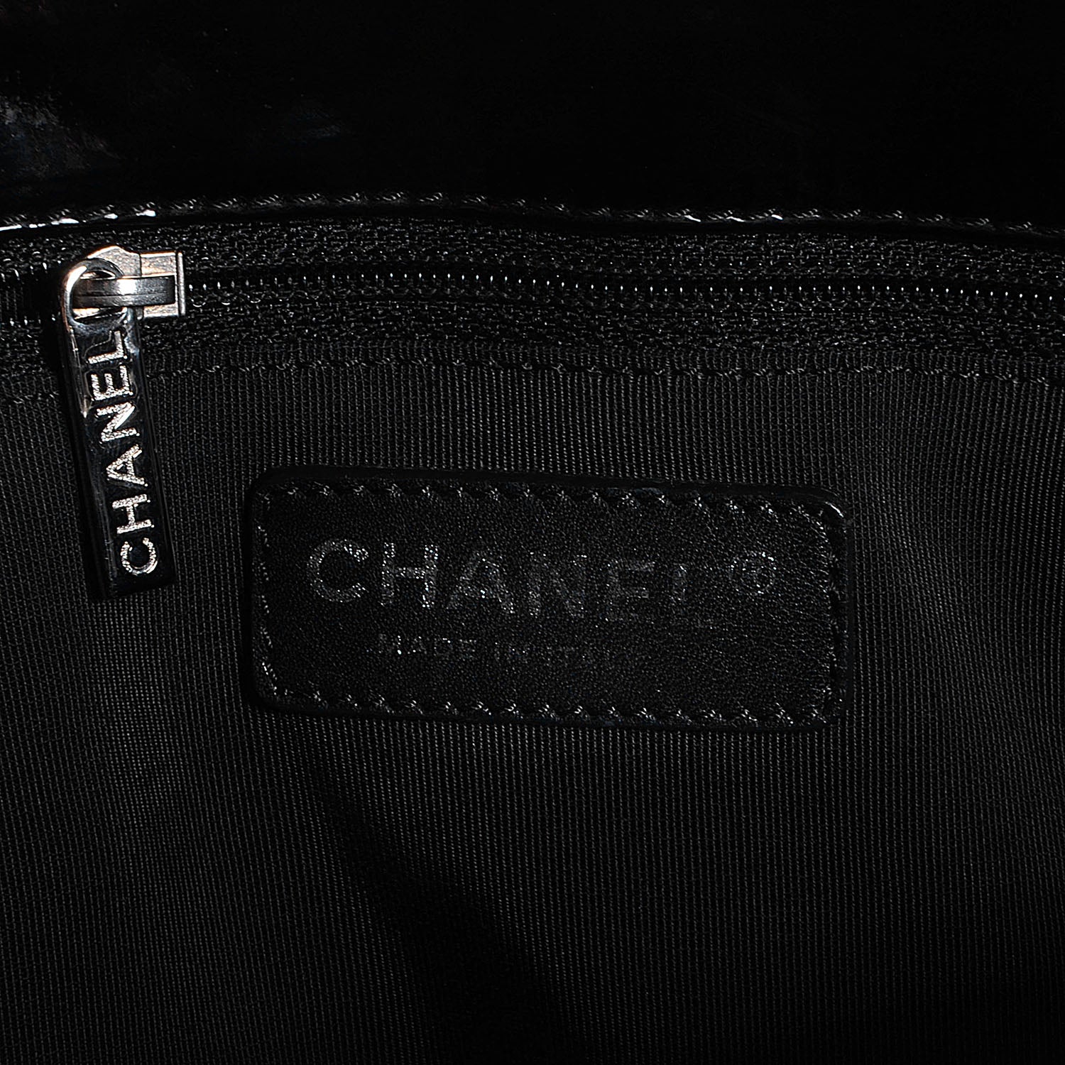 Chanel Patent Grand Shopping Tote GST Black 6 of 7