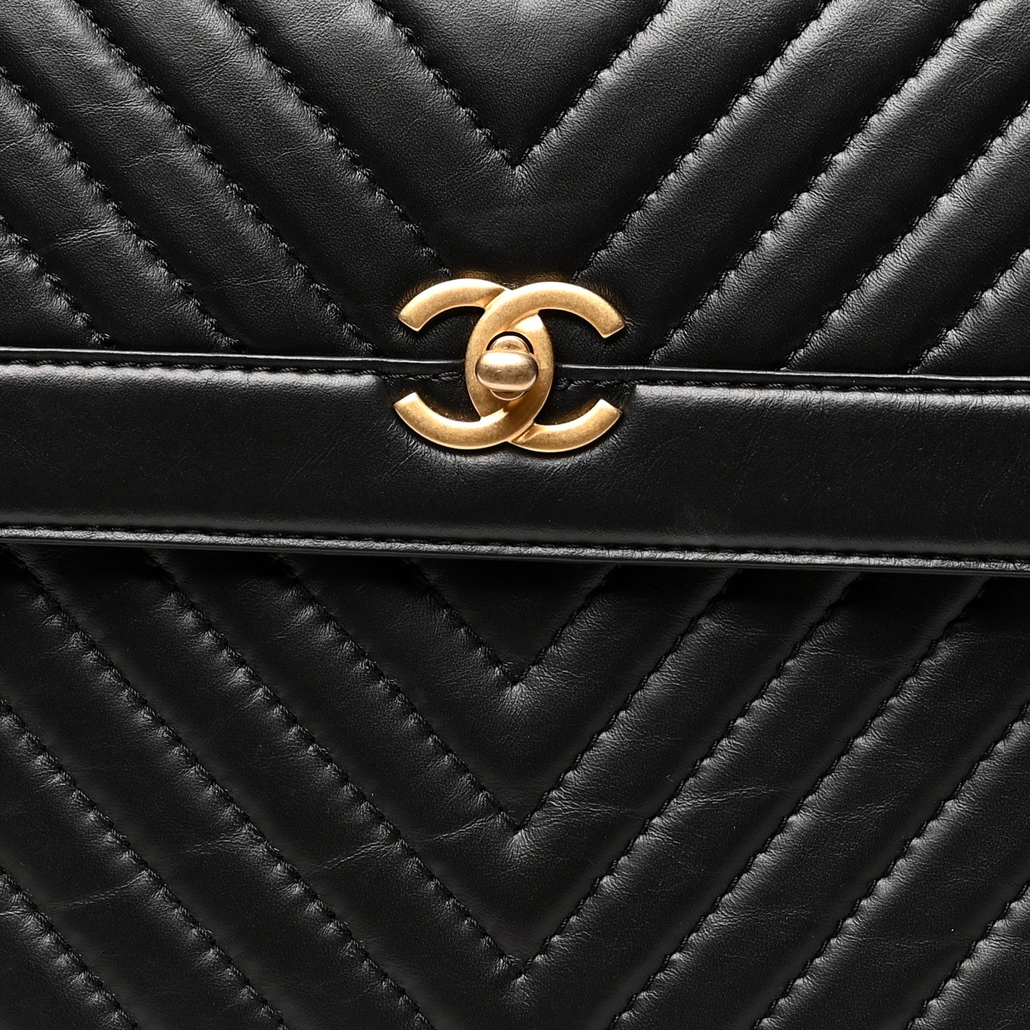 Chanel Aged Calfskin Chevron Quilted Backpack Black 7 of 9