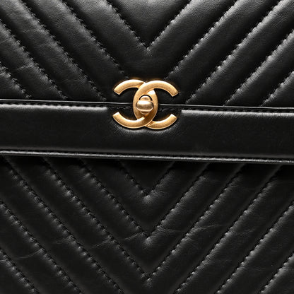 Chanel Aged Calfskin Chevron Quilted Backpack Black 7 of 9