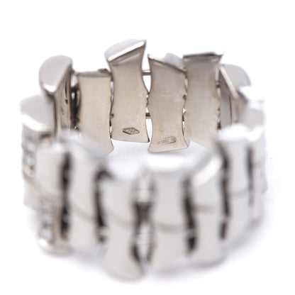 Gucci 18K White Gold Diamond Bamboo Band Ring 54 6.75 5 of 5