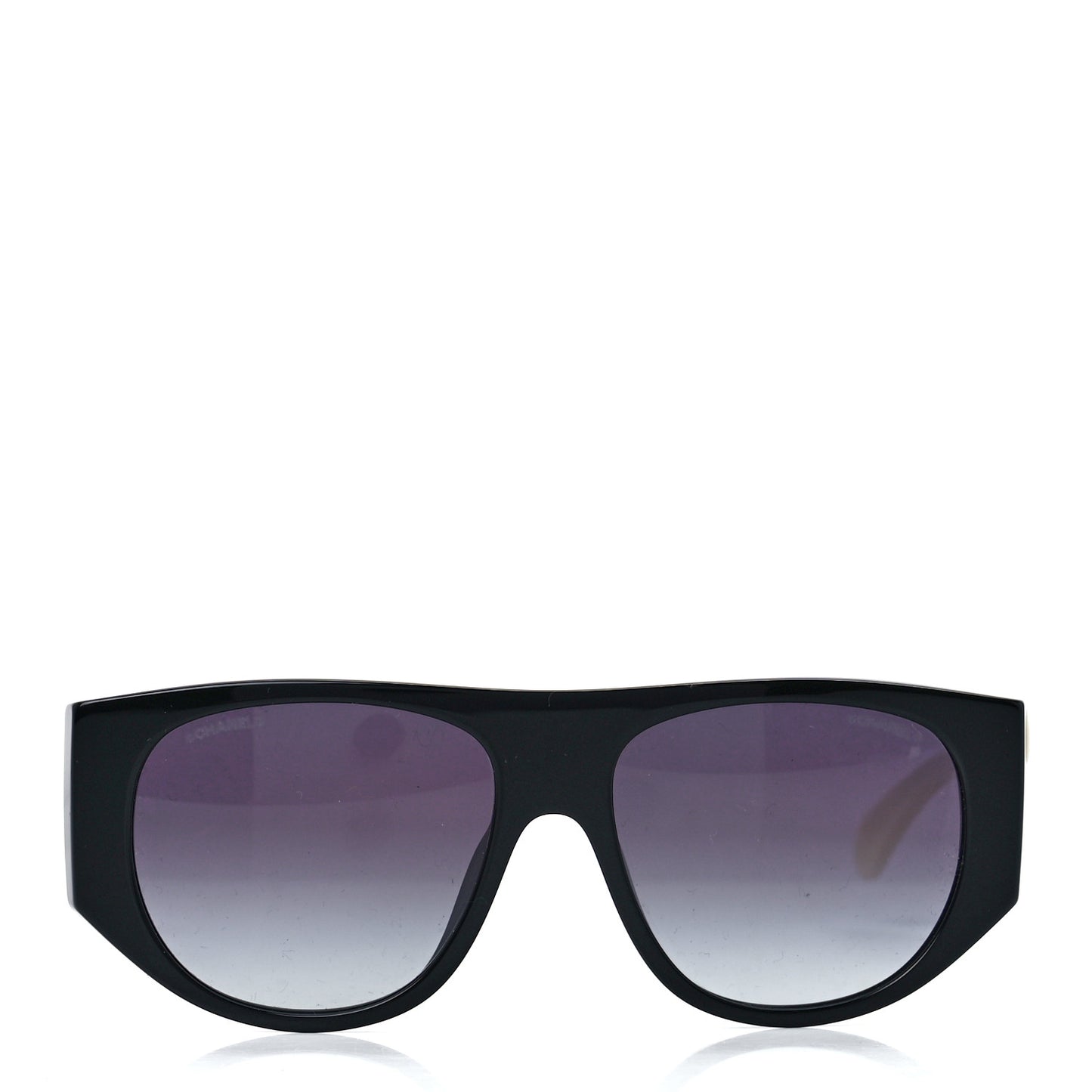 Acetate Quilted CC Pilot Sunglasses 71465 White Black