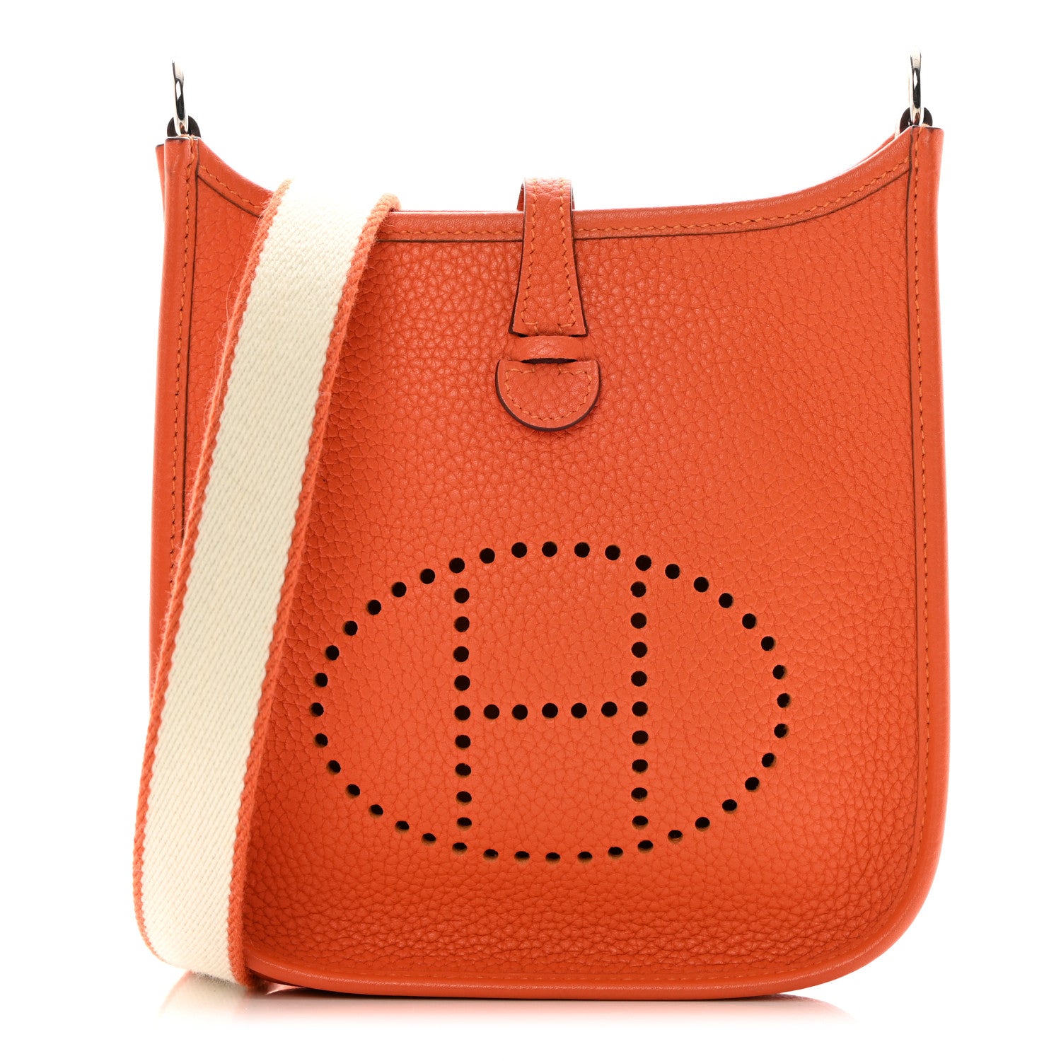Hermes Taurillon Clemence Amazone Evelyne TPM Orange Craie 1 of 14