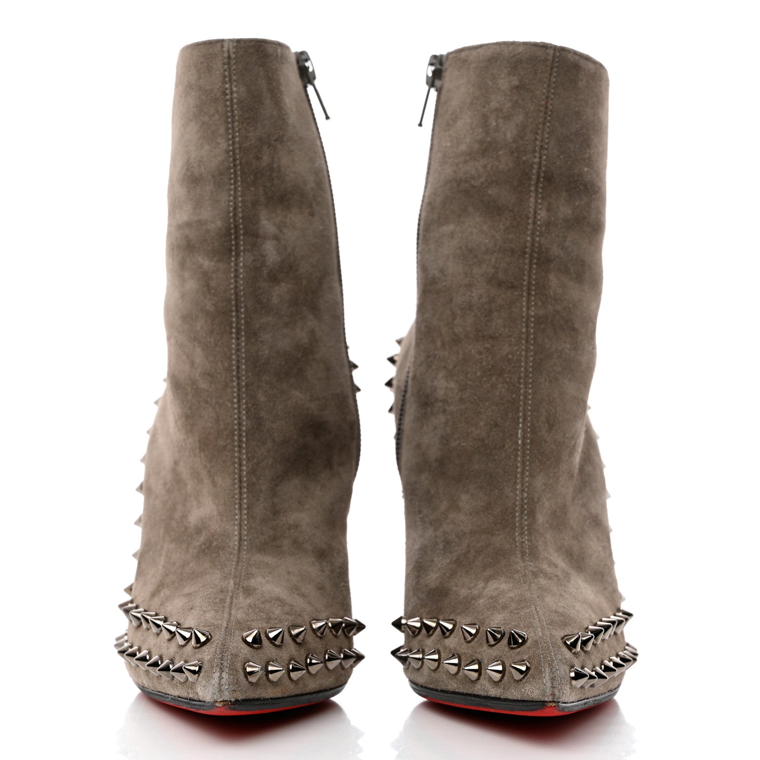 Christian Louboutin Veau Velours Willetta 100 Ankle Boots 36.5 Cendre Gun 2 of 10