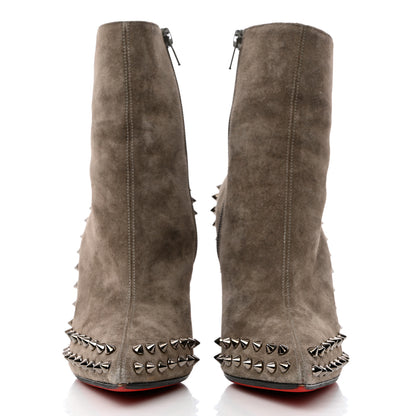 Christian Louboutin Veau Velours Willetta 100 Ankle Boots 36.5 Cendre Gun 2 of 10