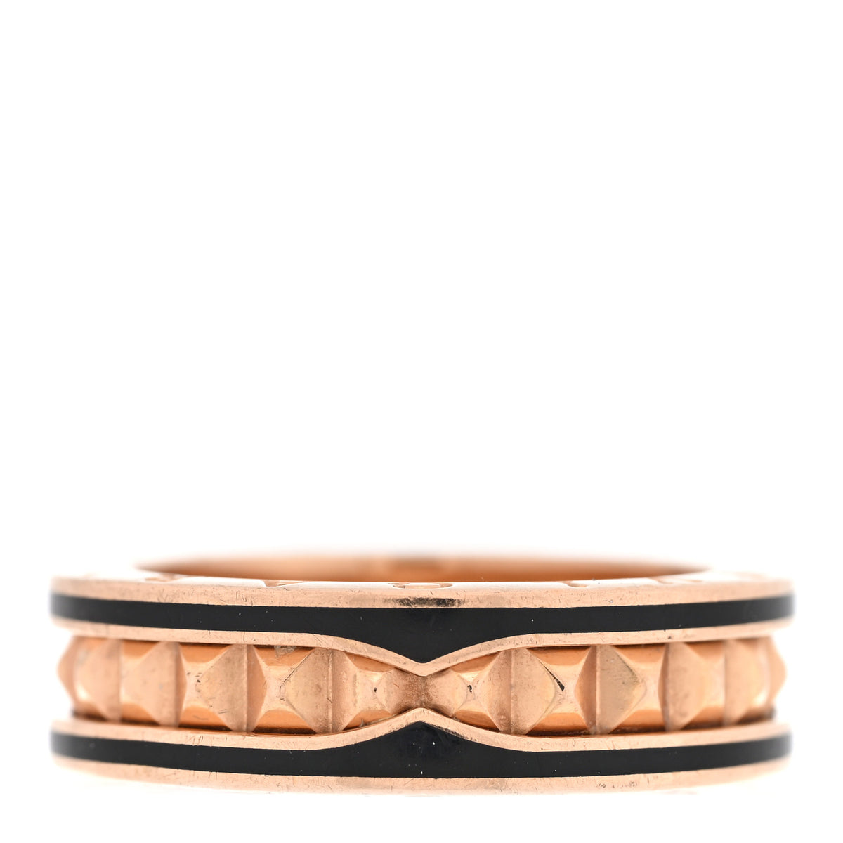 Bulgari 18K Rose Gold Black Ceramic B.Zero1 Rock One-Band Ring 61 9.5 3 of 6
