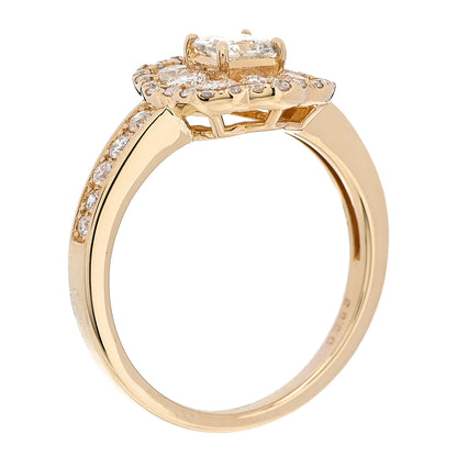 Parker & West by FASHIONPHILE 18K Yellow Gold Diamond 1.18ctw Flower Pave Halo Ring 53 6.5 6 of 10