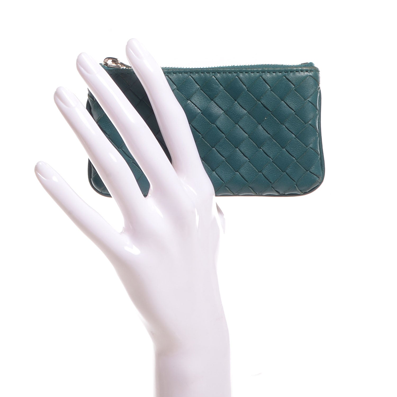 Bottega Veneta Nappa Intrecciato Key Case Teal 2 of 9