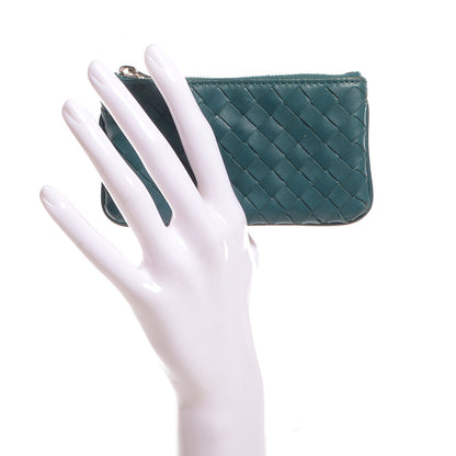 Bottega Veneta Nappa Intrecciato Key Case Teal 2 of 9