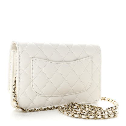 Chanel Caviar Quilted Wallet On Chain WOC White 3 of 12